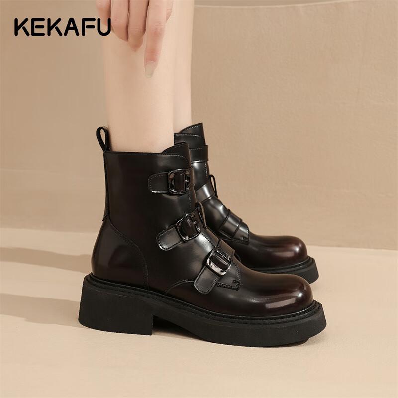 Women's Pointed Toe Mid-Heel Short Martin Boots