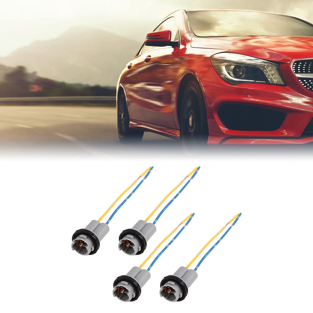 uxcell Light Socket DC T10 Car Adapter Light Bulb Wire Wire Bundle Extension Connector Pack of 4