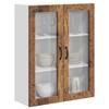 Wall Mounted Glass Cabinet LUCCA Reclaimed Wood Look 80 X 31 X 100 Cm Particleboard