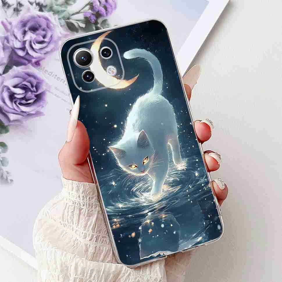 For Xiaomi Mi 11 Lite 4G Case M2101K9AG Colorful Flower Butterfly Soft Silicone TPU Cover For Xiaomi Mi 11Lite 5G 6.55" Bumper