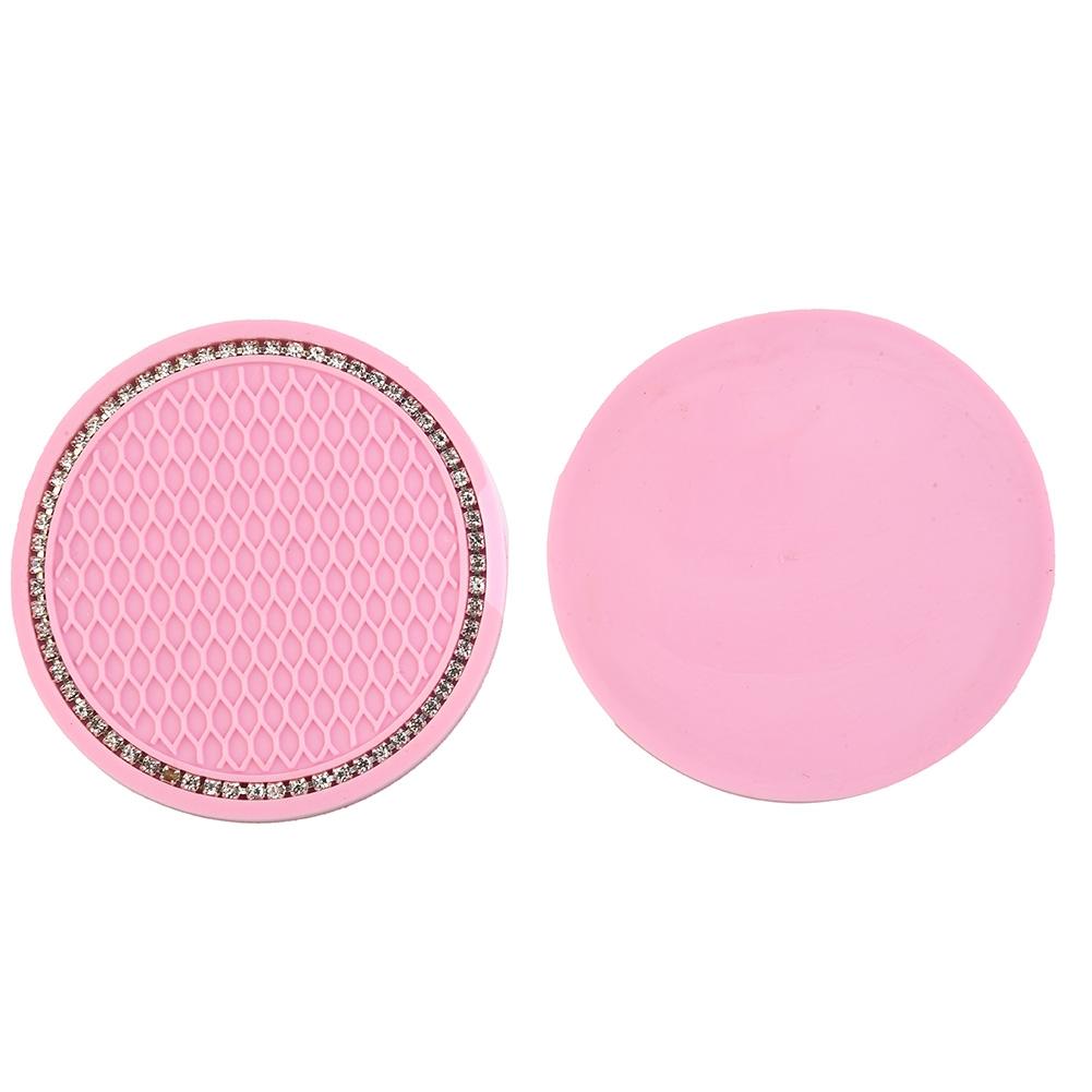 Pad Cup Holder Mat Rhinestones 2pcs Set Accessories