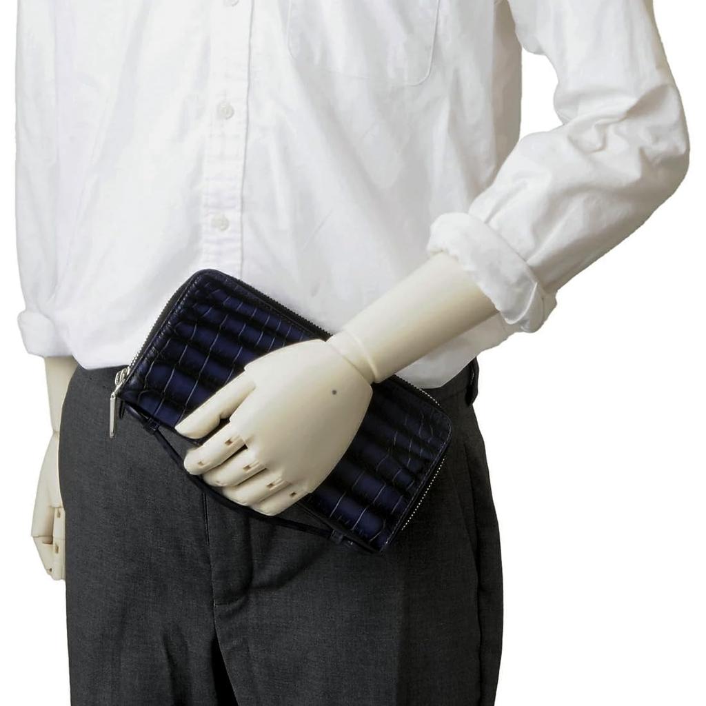 Green Crocodile Leather Long Wallet Leather Wallet Second Bag Wallet Bag Integrated Handle Double Zipper Genuine Leather Large Capacity