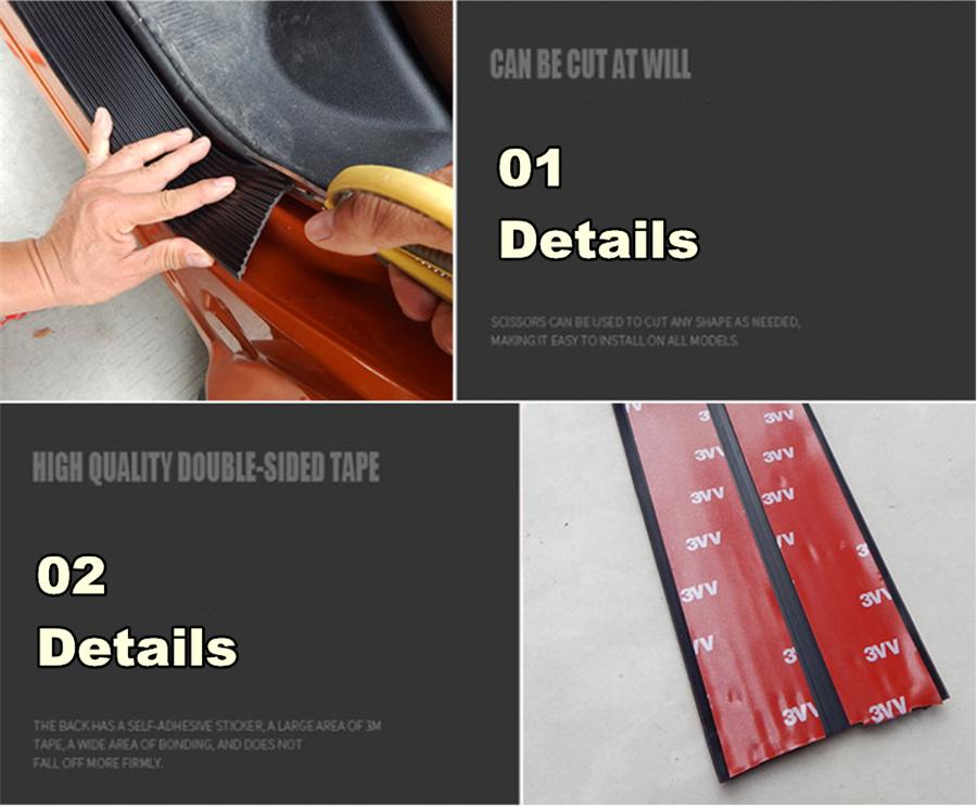 Universal 2M Flexible Rubber Car Side Skirt Anti-Collision Scratch-Resistant