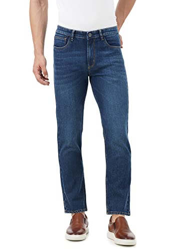 Джинсы INKD мужские, с контрастной строчкой, эластичные, regular fit 34 темно-синий