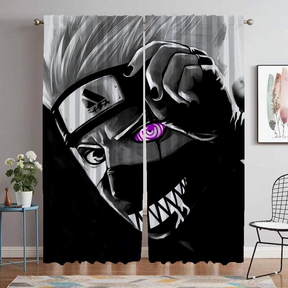 Elegant Room Curtains for Camera Narutos Halloween Decoration Shades Anti-mosquito Curtains 2 Pieces Blackout Curtain Partition