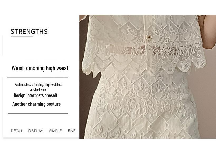2026 Women's Summer Lace Top & Half Skirt Two-Piece Set - French Fashion Style