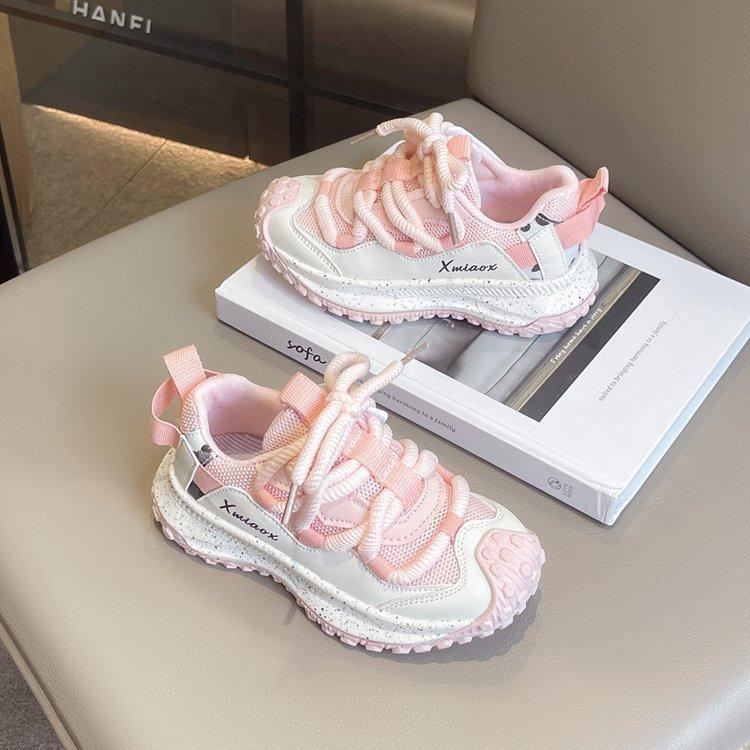 Girls' sports shoes 2025 spring new children's trendy shoes boys' dad shoes breathable durian sole casual shoes