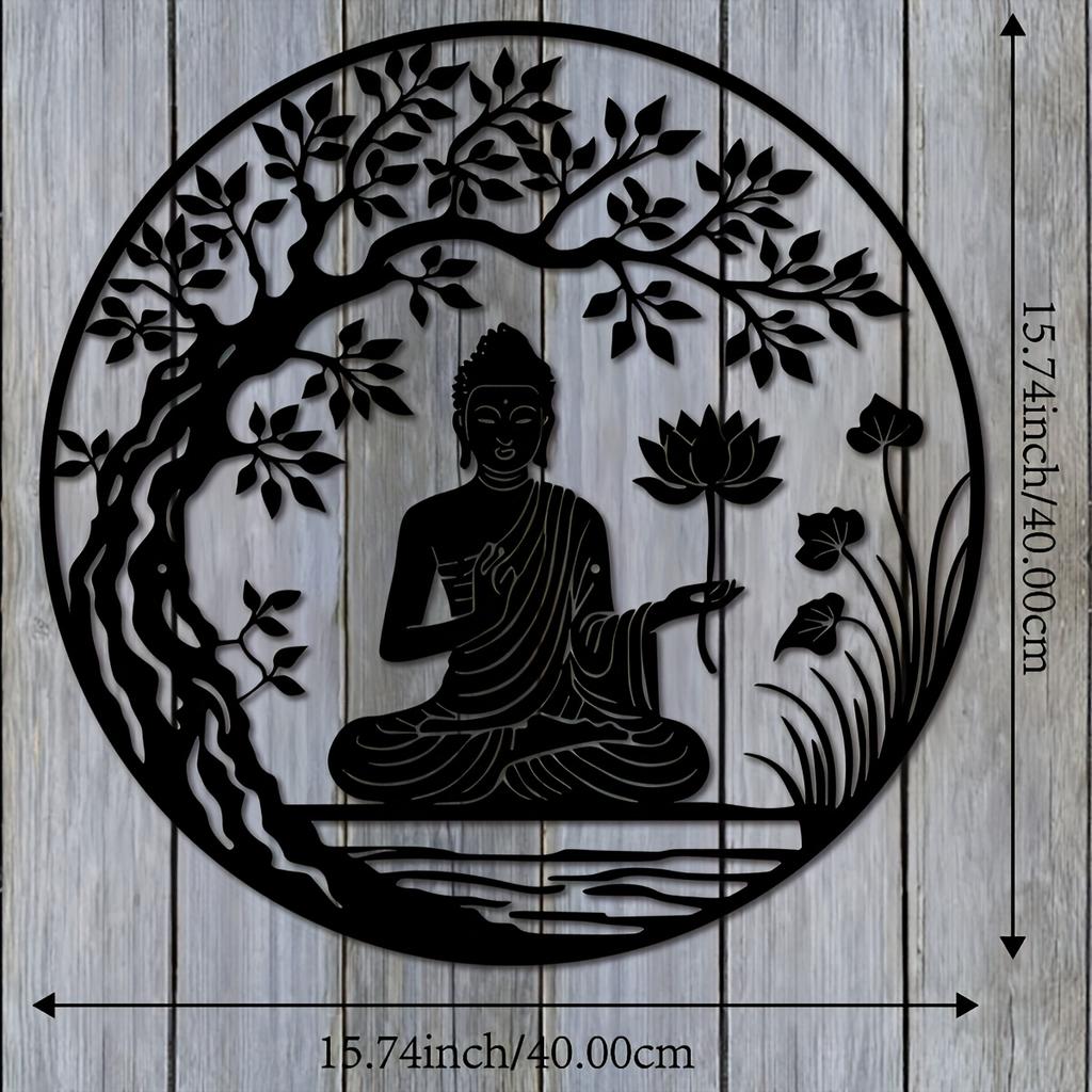 Albero Bodhi di Loto Arte da Parete in Metallo Scultura Zen Decorazione per la Casa Regalo per le Feste