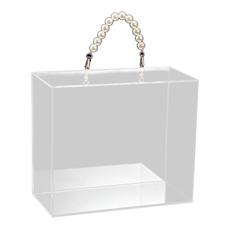 Elegant Clear Acrylic Hand Carry Box Flower Display Container Perfect For Flower Displays And Special Event