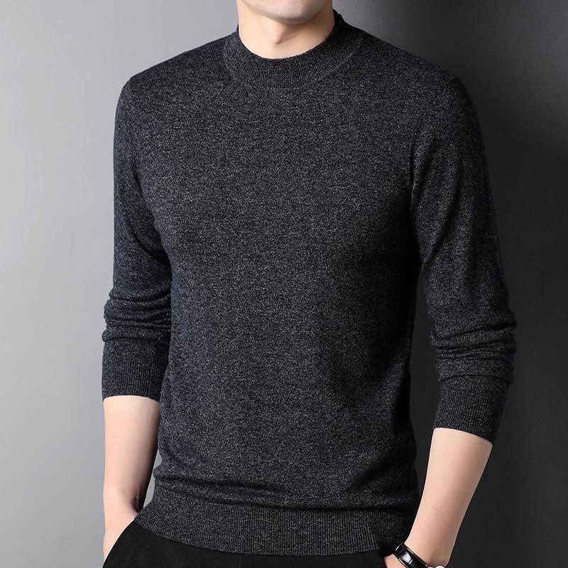 Halbrollkragenpullover für Herren aus 100 % reiner Wolle – Herbst-/Winterkollektion 2024