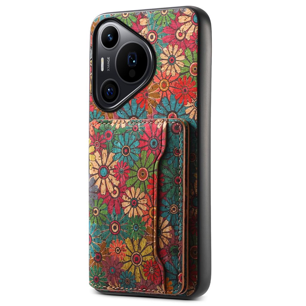 For Huawei Pura 70 Pro/70 Pro+ Case Floral Pattern Hybrid Phone Cover with Card Slot Kickstand