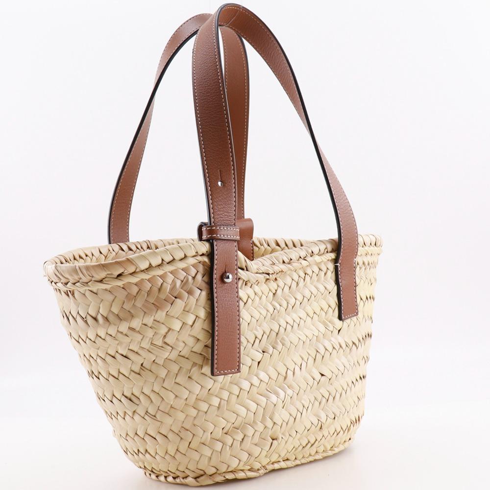 Loewe Basket Bag Small Tote Bag Basket Bag Raffia/leather Women Used