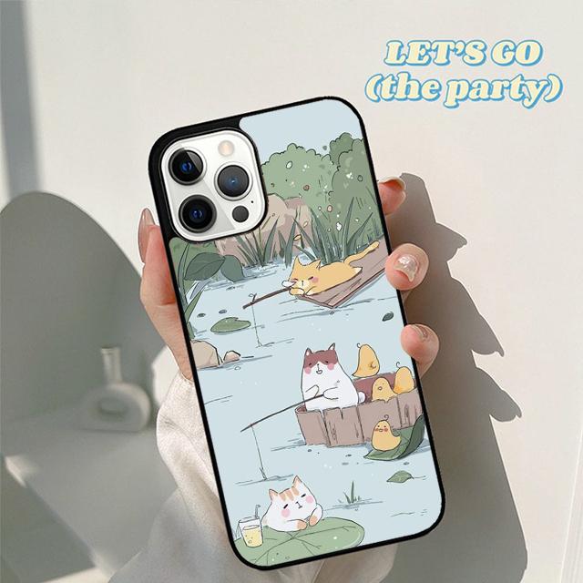 Autumu Japanese Cat Culture Aesthetic Art Phone Case Cover for iPhone 17 Air 16 16e 15 12 11 13 14 Pro Max Plus Coque