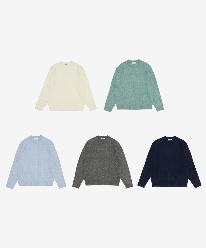 CUTZ [2Pack] Essential Soft Touch Crew Neck + Cable Knit (Type A)
