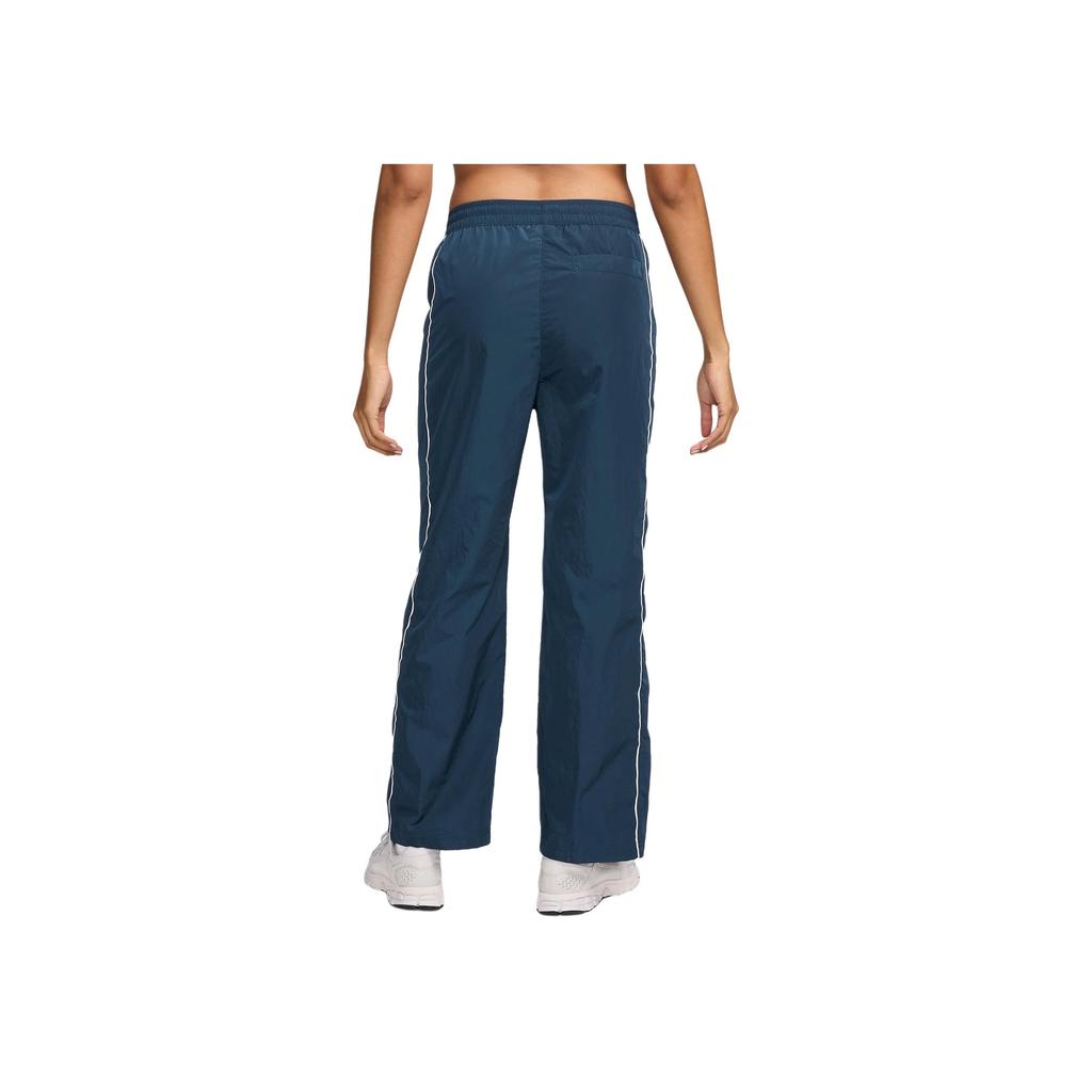 Nike Windrunner High-Waisted Drawstring Versatile Fashion Straight-Leg Casual Pants Women Bottoms Dark-Blue FV7656-478