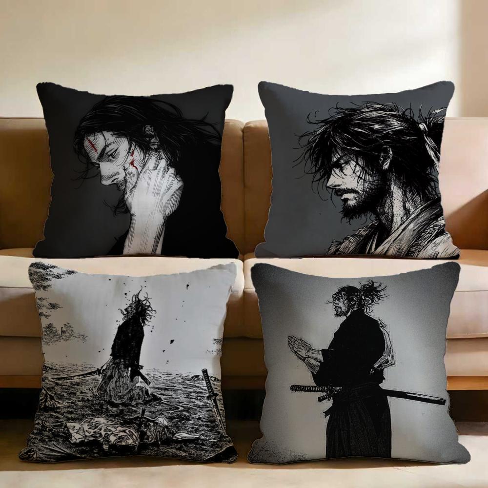 M-Manga V-Vagabond Cushion Cover Multi-Scene Pillow Cover for Home & Car - Reversible, Soft & Durable for Daily Use