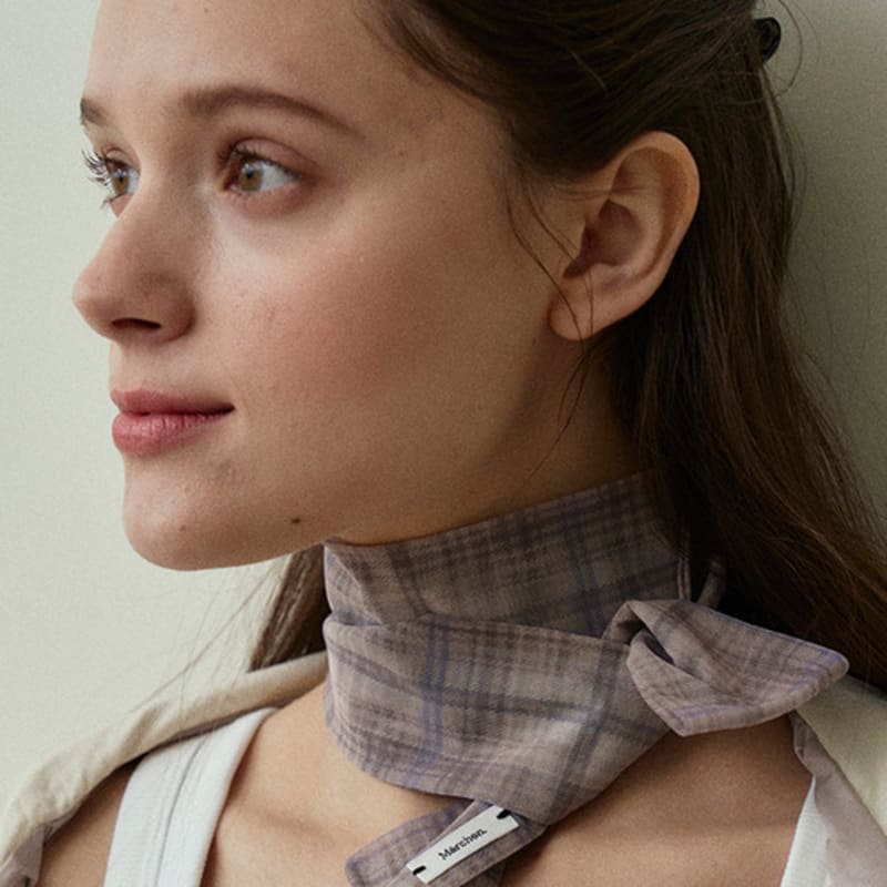 Marchen Vintage check long scarf_3color