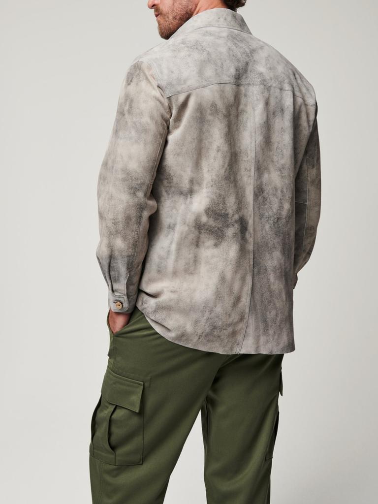 Autumn and winter PU leather double-sided wearable single-breasted lapel suede shirt jacket