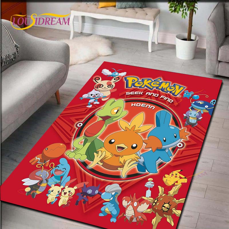 Pokemon Rug Cartoon Carpets Anime Carpet Living Room Tea Table Mats Bedroom Rug Washable Floor Mats Household Area Mat Gift