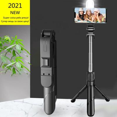 NEW Bluetooth Wireless Selfie Stick Mini Tripod Extendable Monopod with Fill Light Remote Shutter For IOS Android Phone