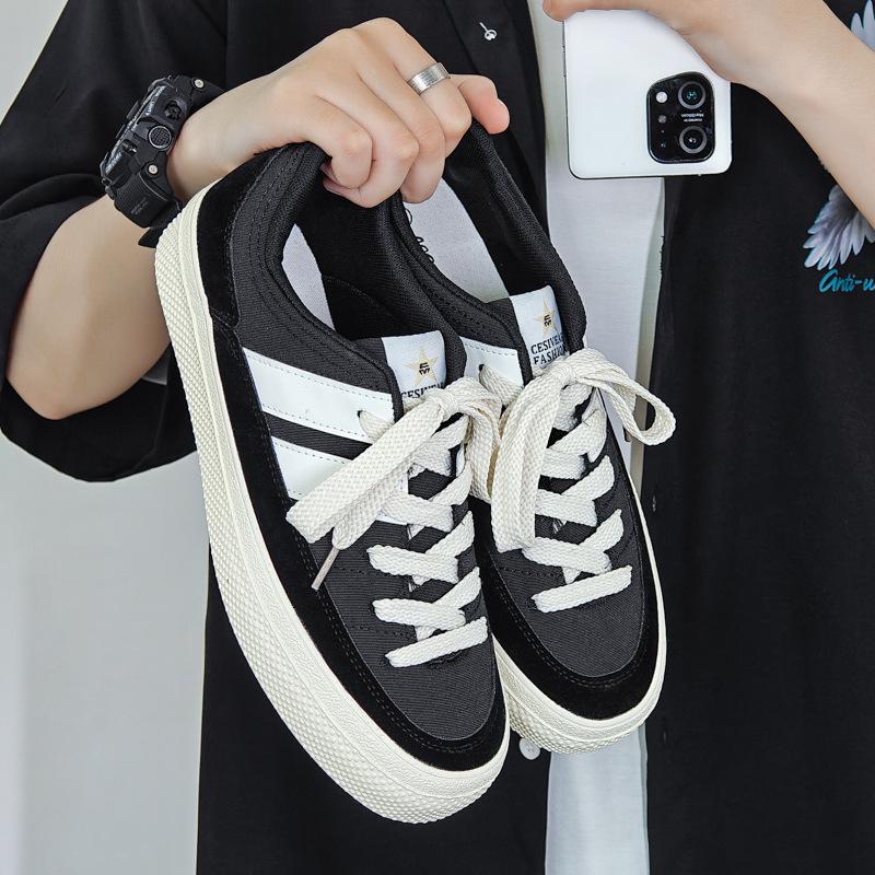 

Весенние новые дышащие парусиновые туфли мужские классические туфли в гонконгском стиле универсальные повседневные туфли корейская версия нишевые кеды 35 чёрный