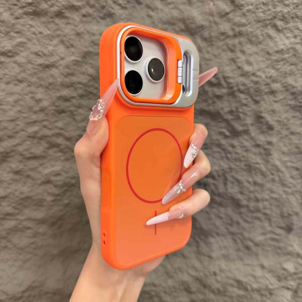 IPhone17PROMAX Skin-sensitive Fine-ring Magnetic Mobile Phone Case Is Suitable for Apple 16 Lens Bracket Anti-fall Protective Cover