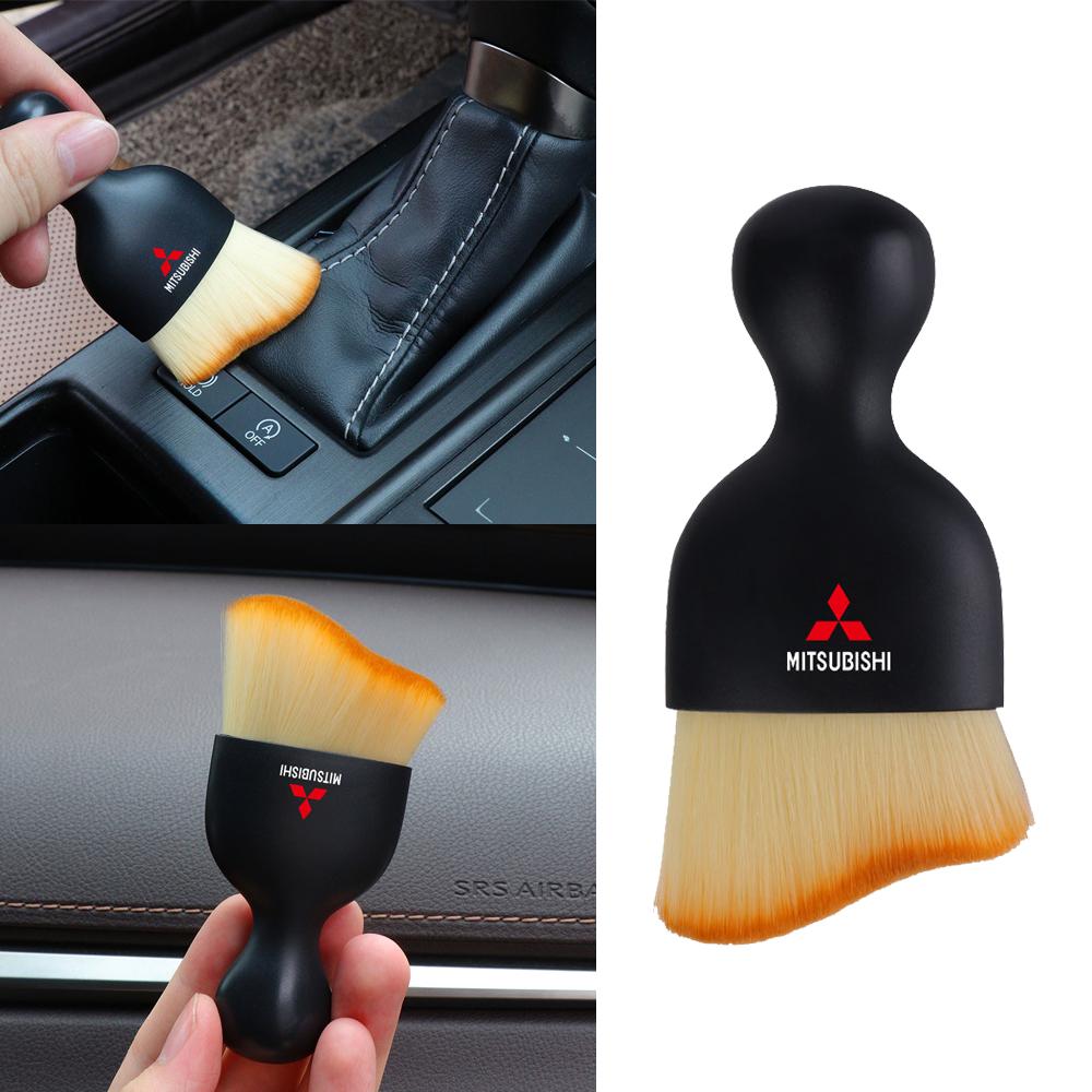 hkbn2 1Pcs Car Conditioning Air Outlet Dust Cleaning Soft Brush For Mitsubishi Ralliart Lancer EX Outlander ASX Competition Pajero V73