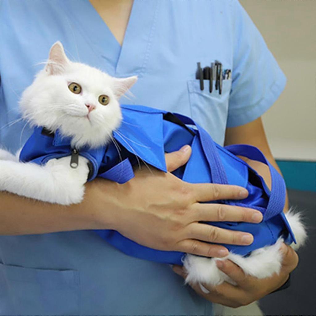 Cat Grooming Restraint Bag Anti Bite Adjustable For Nail Pets Travel L Kb