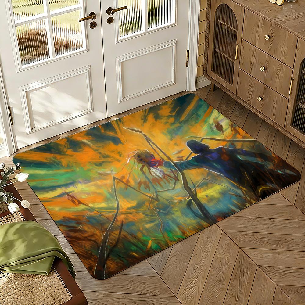 Disco Game Elysium Floor Mat Soft Thickened Absorbent Non-Slip Bedroom Living Room Door Mat Home Decor Flannel Rugs