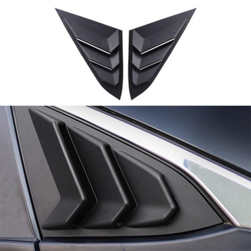 For Honda Civic Type R Hatchback   ABS Rear Quarter Panel Window Side Louver Black Carbon Fiber Color Vent Sticker Cover
