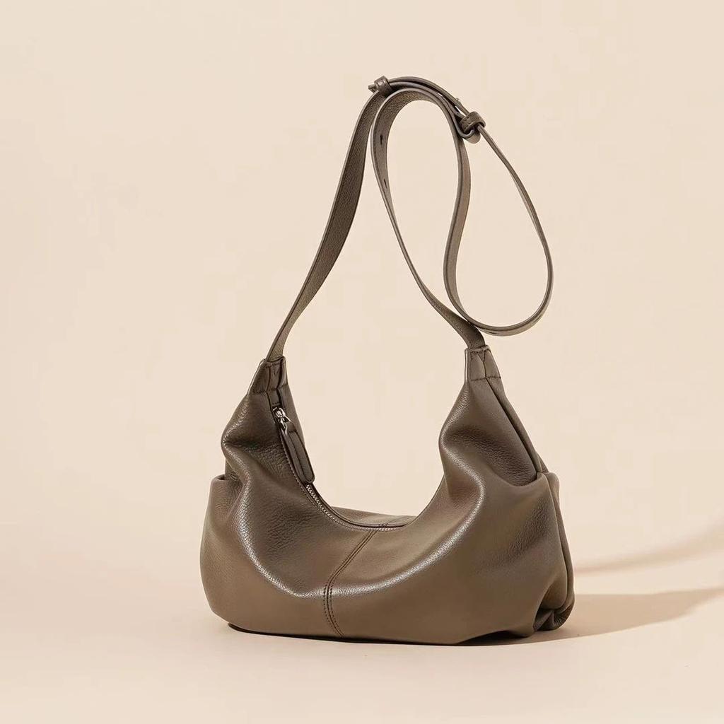 2026 New Large-Capacity Commuting Underarm Bag Versatile Genuine Leather Women's Shoulder Bag Cowhide Ladies Casual Crossbody Bag