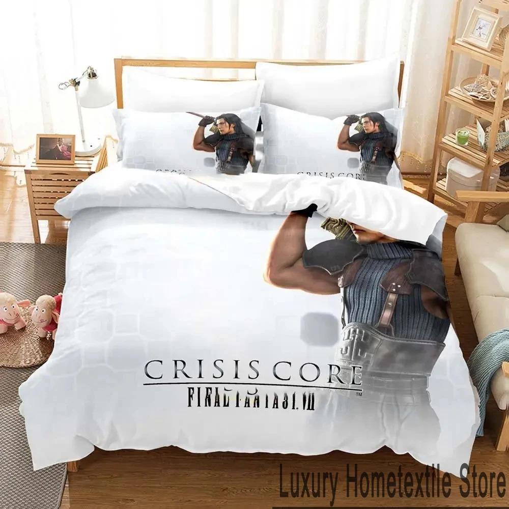 3D Print Game Crisis Core Final Fantasy VII Bedding Set Boys Girls Twin Queen King Size Duvet Cover Pillowcase Bed Boys Adult