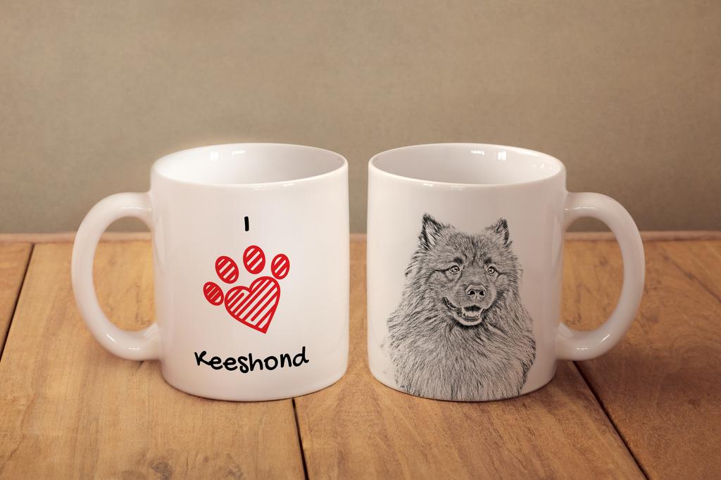 Keeshond, Dutch Barge Dog, Smiling Dutchman, - Cup with a Dog, Cute Cup with Graphics, a Gift with Your Photo from the Art-Dog Brand
