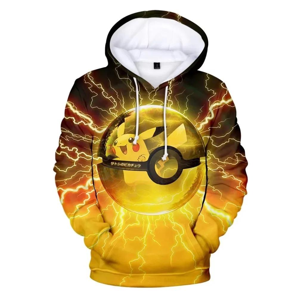 2025 Fashion New Cartoon Anime Pocket Monsters Pikachu Children's Sports Shirt 3D Digital Printing Fashion Leisure Birthday Gift