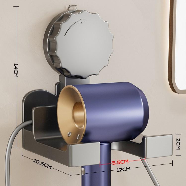 No-Punch Wall Mounted Powerful Suction Cup Hair Dryer Shelf