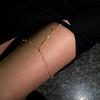 Ingemark Boho Sexy Elastic Band Rhinestone Leg Thigh Chain for Women Summer Bikini Simple Adjustable Body Jewelry Accessories