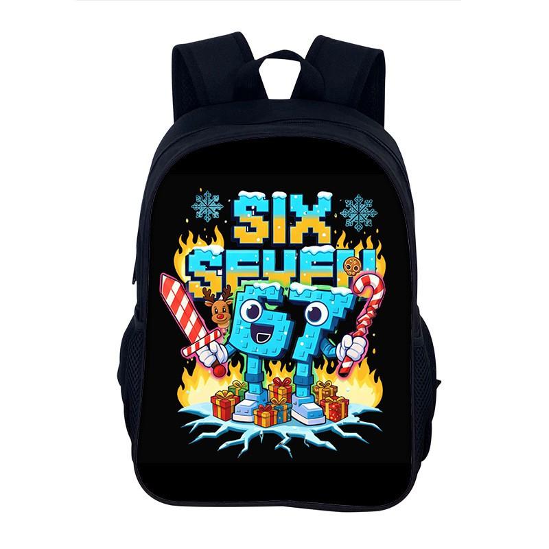 Lightweight School Backpack Teens With Character Print Design 20-35L Capacity Nylon Material Arc Shoulder Straps