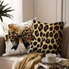 Elegant Leopard Print Pattern Digital Printing Pillow Cover Short Plush Suitable Living Rooms Bedrooms Sofas Throw Cushion Cover