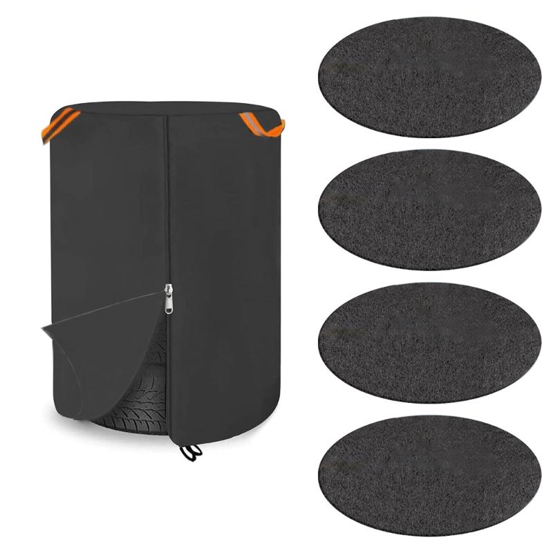 

Universal 85x120cm 420D Polyester Fabric Tire Cover Featuring 4 Padding Layers For Trailer Vehicle Water Defense And Sun Protection 1