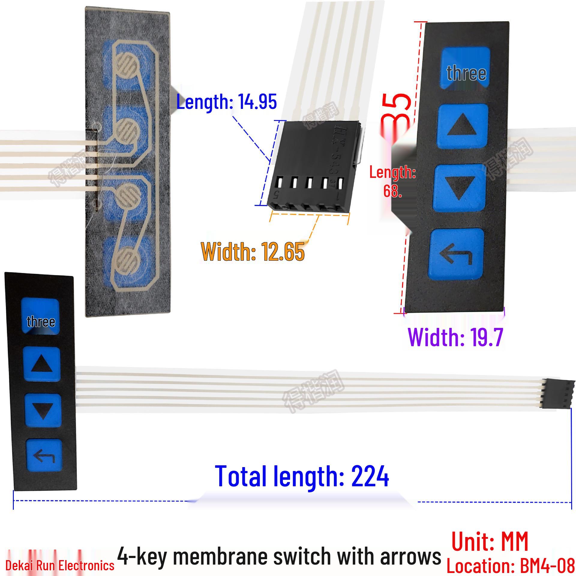 

4-Key Arrow Film Switch Microcontroller DIY Car Mod Panel