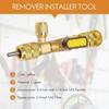 Valve Core Remover Installer Kit with Dual Size 1/4" & 5/16" Port, Schrader Valve Tool for R22 R410a R134A R12 R32 Refrigerant