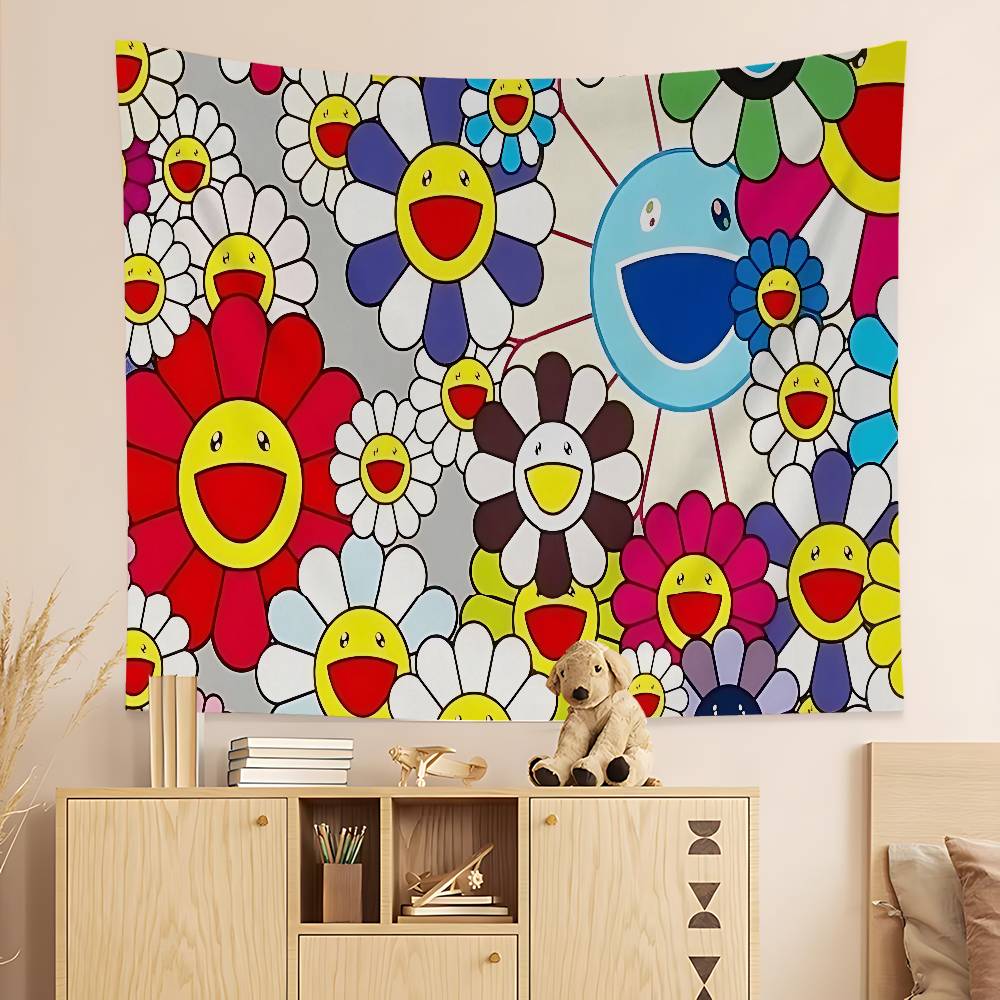 Art TTakashi MMurakamis DIY Wall Tapestry For Living Room Home Dorm Decor Wall Art Decor
