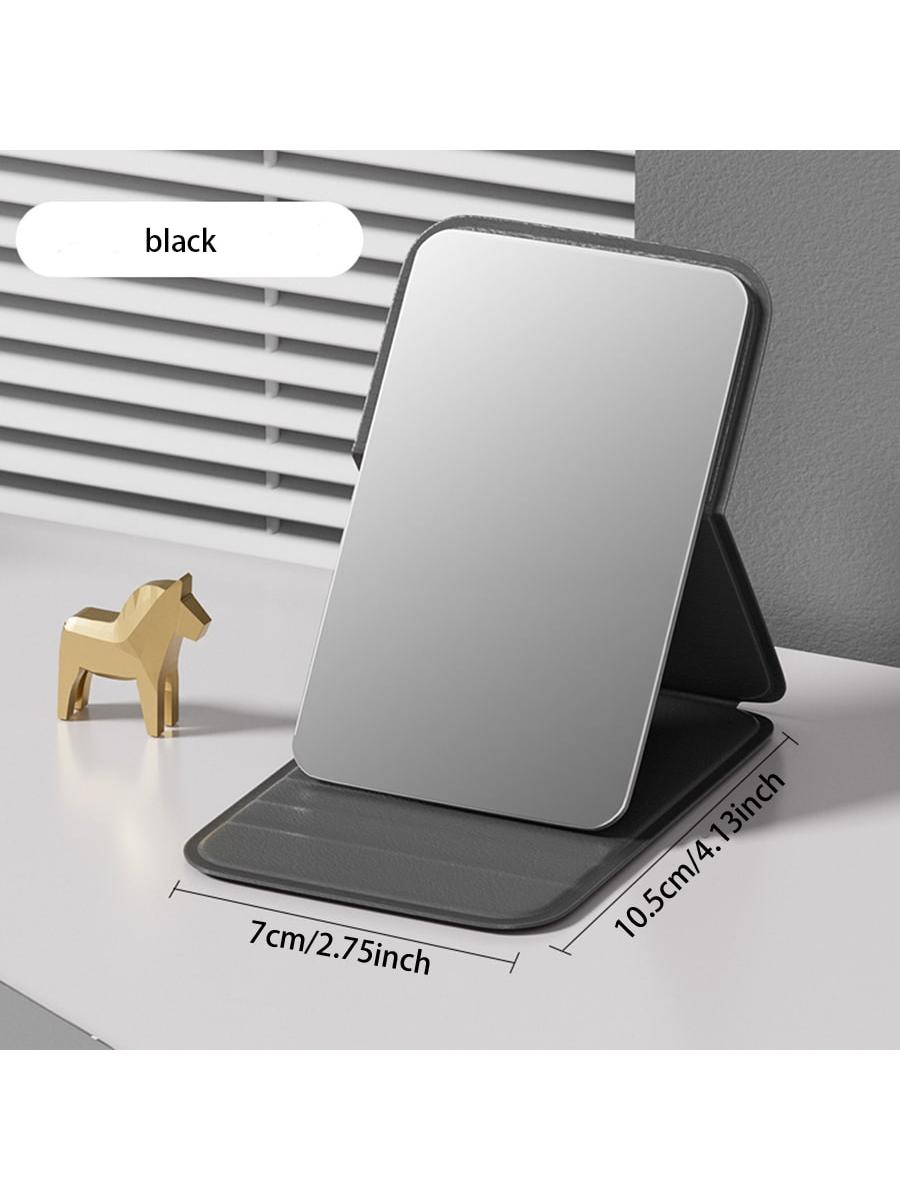 minimalist small mirror, high aesthetic value portable makeup mirror, makeup repair mirror, student dormitory folding mirror чёрный