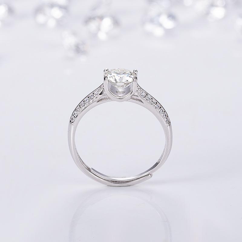 S925 Sterling Silver Moissanite Ring: 1 Carat Women's Proposal & Wedding Jewelry