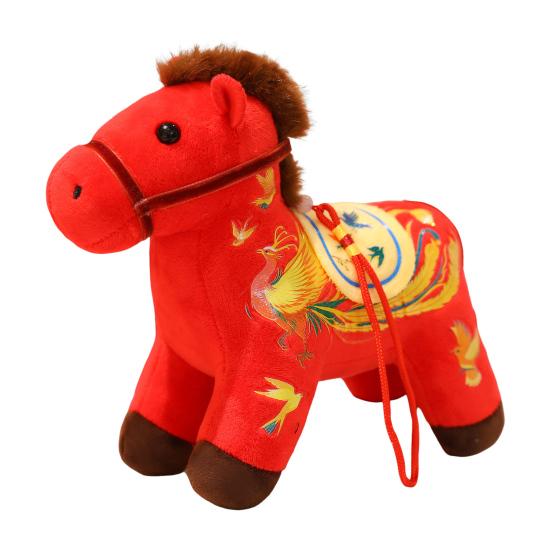 Cute Mini Horse Pendant Keychain Good Luck Horse Ornament Simulation Stuffed Animal Chinese Zodiac Horse Gift