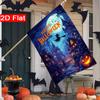 2D Flat, 2D Flat,Halloween Trick Or Treat Party Garden Flag 1-28X40 Inch Outdoor Garden Flag Double-Sided Home Decoration Courtyard Decoration Outdoor