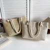 2025 The Latest Popular Textured Large-capacity Straw-woven Foreign-style Portable Tote Bag Trendy Fashion Versatile Thick Rope Shoulder Bag