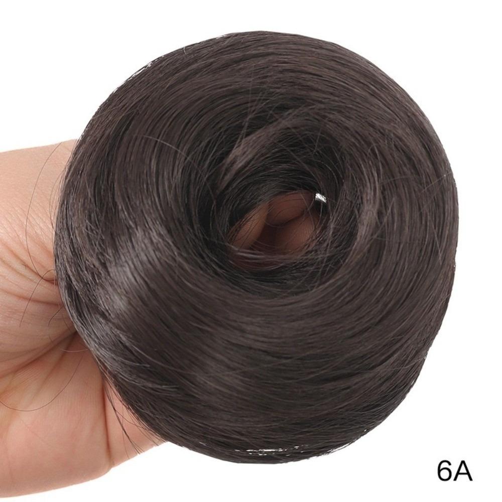 

Straight Hair Messy Bun Scrunchies Fluffy Rubber Band Fashion Donut Chignon for Women Girls 6A
