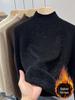2025 Women's Shiny Silk Semi-High Neck Fleece Sweater - Thick, Warm, Trendy Autumn/Winter Base Layer