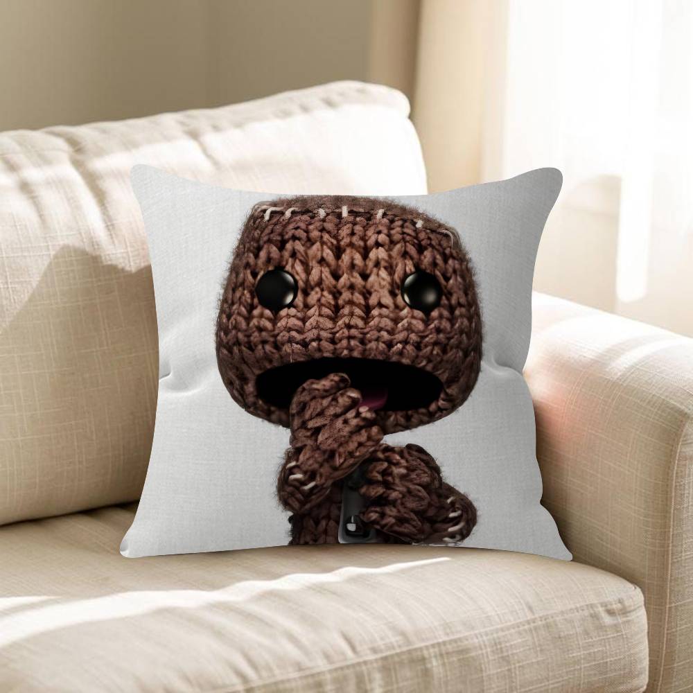 Funny LBP Sackboy Pillow Cushion Cover Pillowcase Living Room Sofa Home Decor Customized